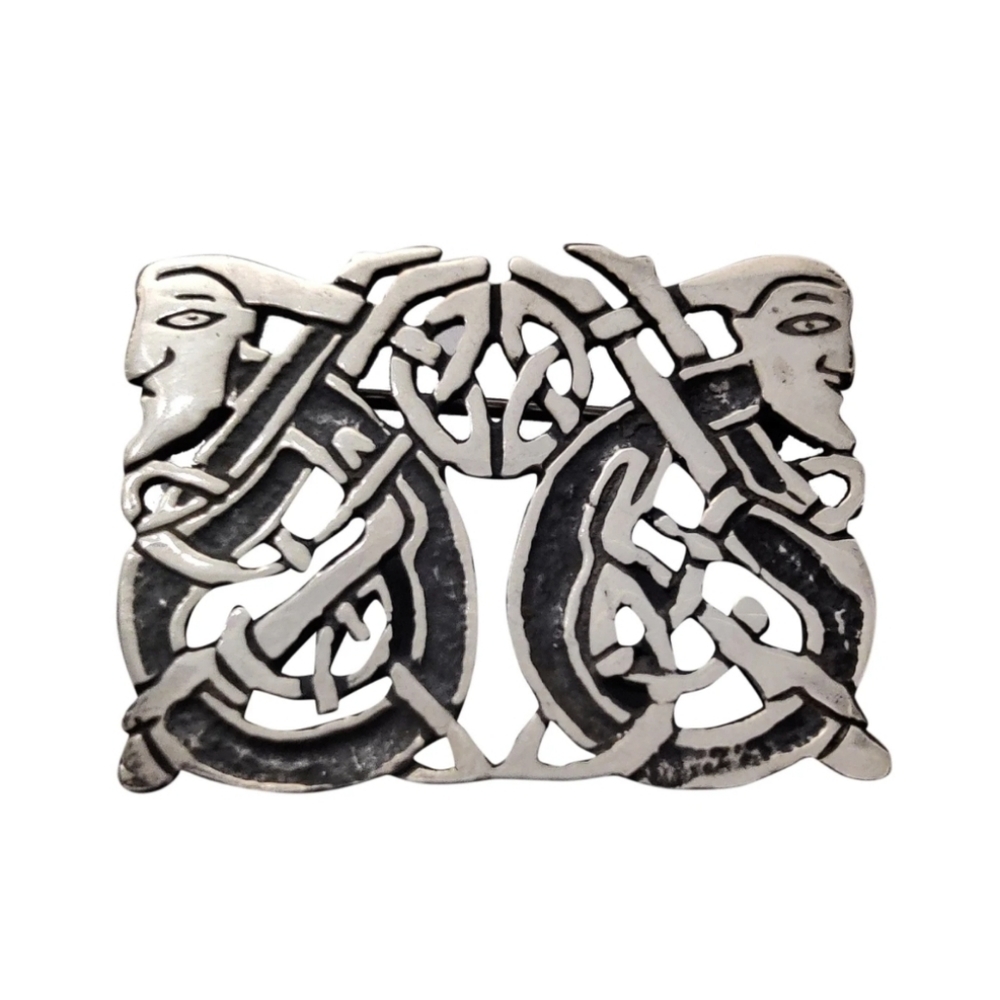 Vintage Viking Gods Celtic Norse Knot Pin Sterling Silver